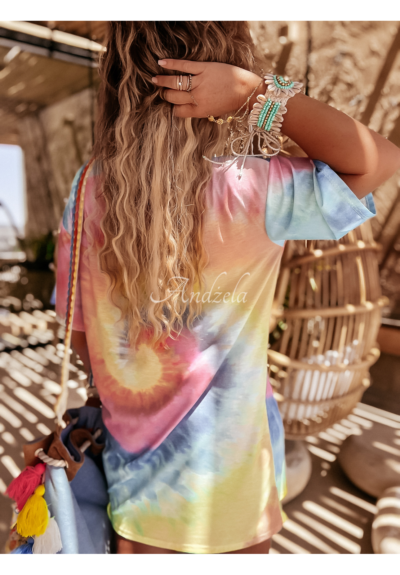 Tricou lung oversize tie dye Chill Out