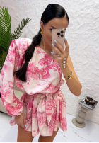 Krótki asymetryczny Salopetă cu modele La Milla Dreamy Places roz