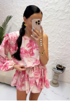 Krótki asymetryczny Salopetă cu modele La Milla Dreamy Places roz