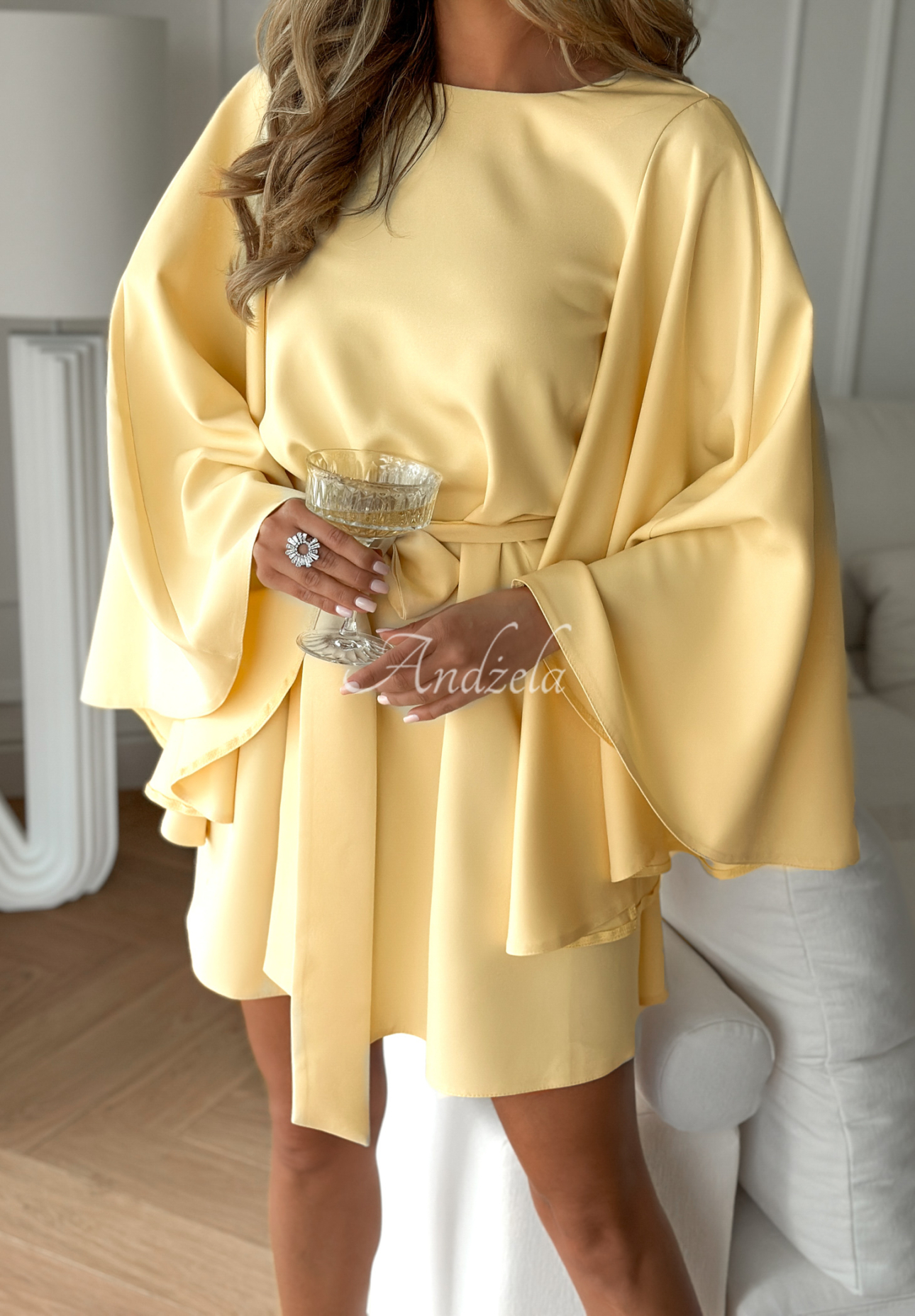 Rochie trapez tip liliac Happiness Magnet cu curea