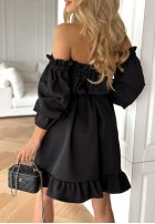 Rochie Cu croială spaniolă z paskiem More Than That negru