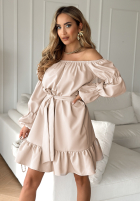 Rochie Cu croială spaniolă z paskiem To Love Me bej