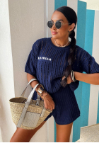 Dzianinowy Compleu Bluză i krótkie spodenki La Milla Sporty Chic bluemarin