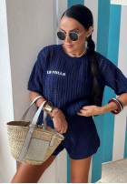 Dzianinowy Compleu Bluză i krótkie spodenki La Milla Sporty Chic bluemarin