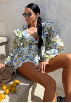 Jednoczęściowy kostium kąpielowy w cytrynki La Milla Tasty Lemons żółto-albastru