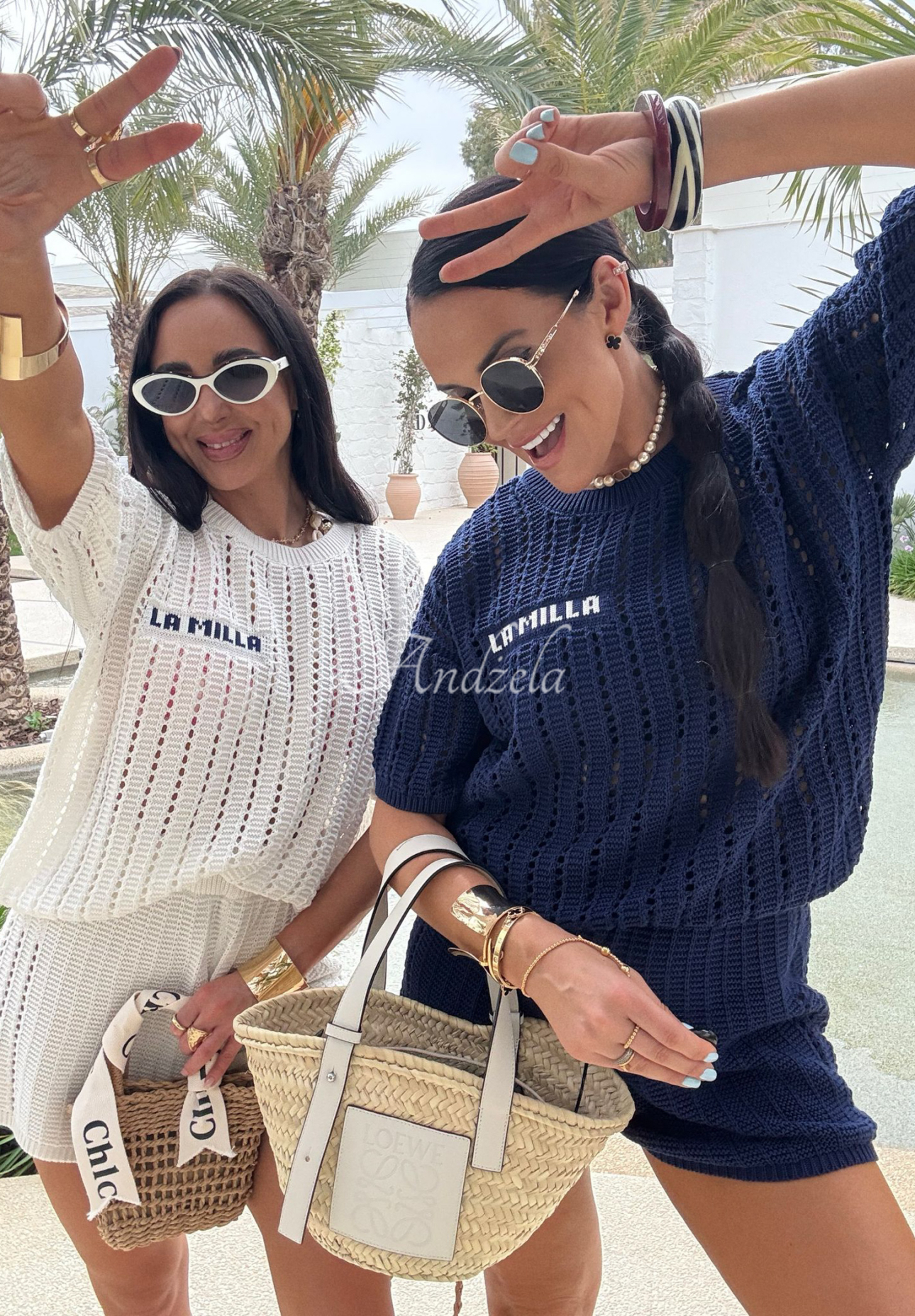 Set din tricot La Milla Sporty Chic format din bluză și pantaloni scurți