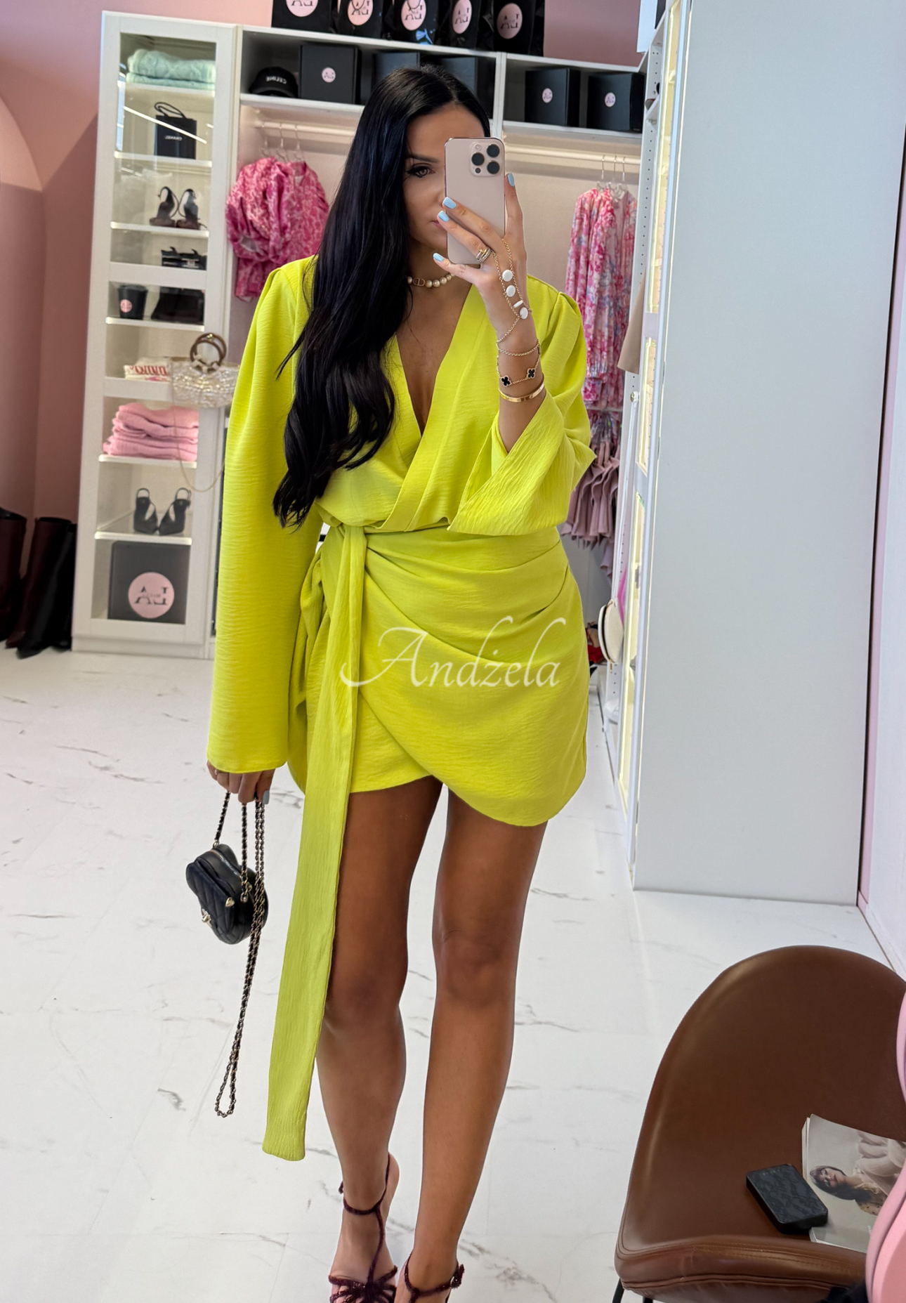 Rochie din in cu curea La Milla Don't Waste Time