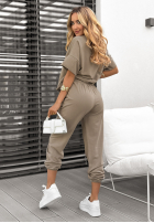 Compleu Tricou i Pantaloni dresowe Double Trouble bej