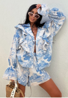 Compleu Cămașă i krótkie spodenki cu modele La Milla Dreamy Places albastru azuriu