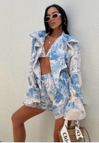 Compleu Cămașă i krótkie spodenki cu modele La Milla Dreamy Places albastru azuriu