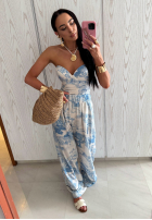 Pantaloni cu modele La Milla Dreamy Places albastru azuriu