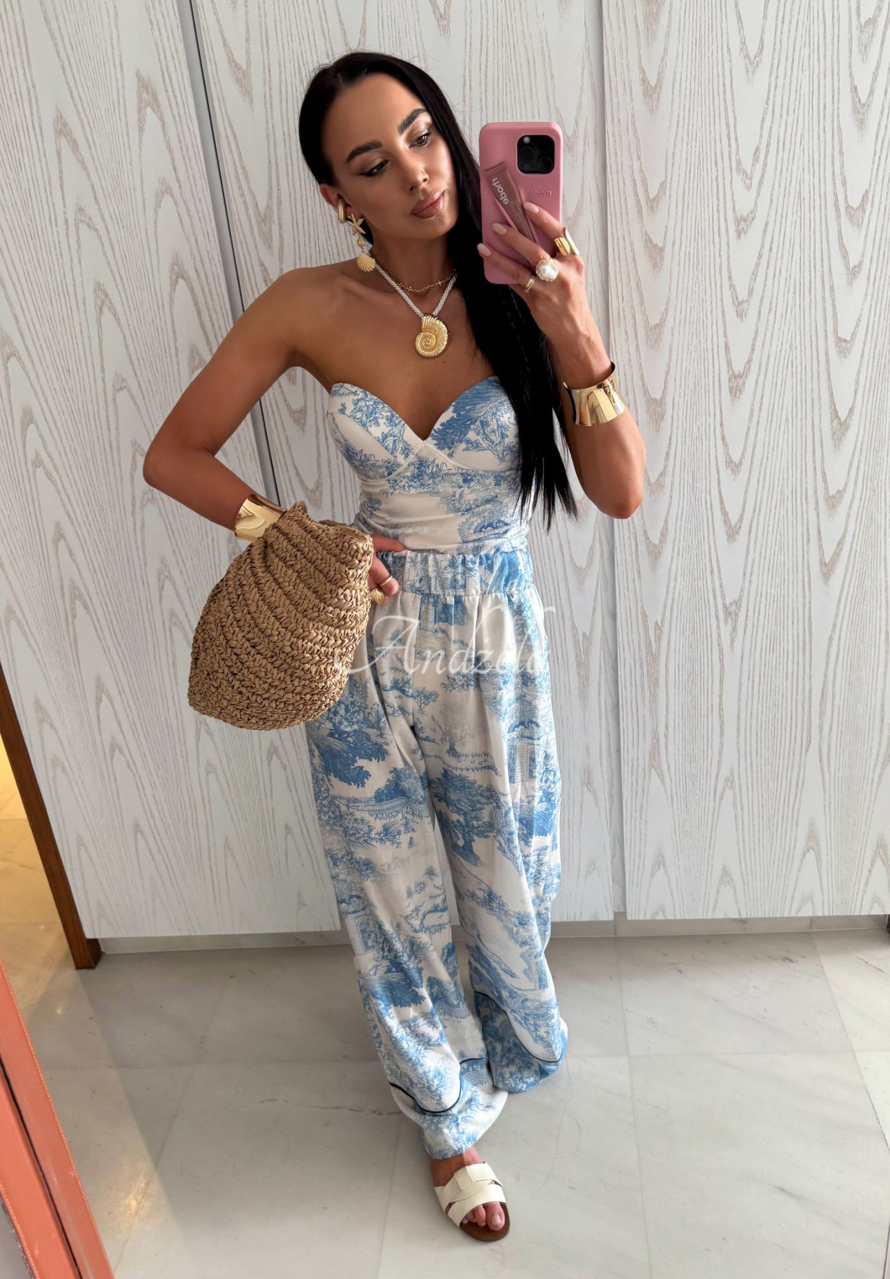 Pantaloni din viscoză La Milla Dreamy Places cu imprimeu