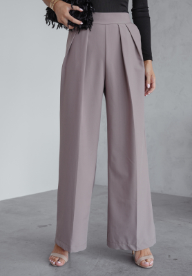 Pantaloni wide leg din material Not Difficult