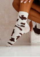 Lungi skarpetki Cow patches biało-ciocolatii