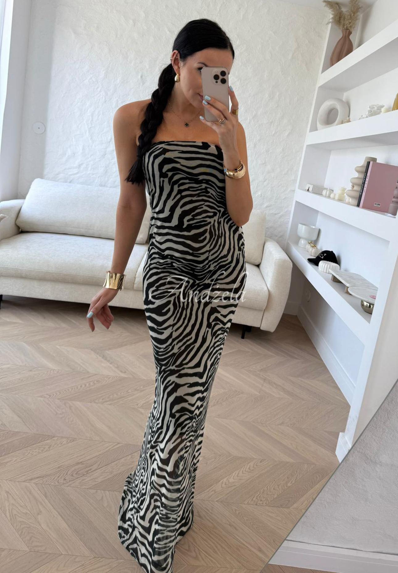 Rochie maxi La Milla Beauty Is Goodness cu imprimeu zebră
