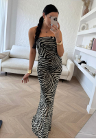Rochie maxi w zebrę La Milla Beauty Is Goodness biało-negru
