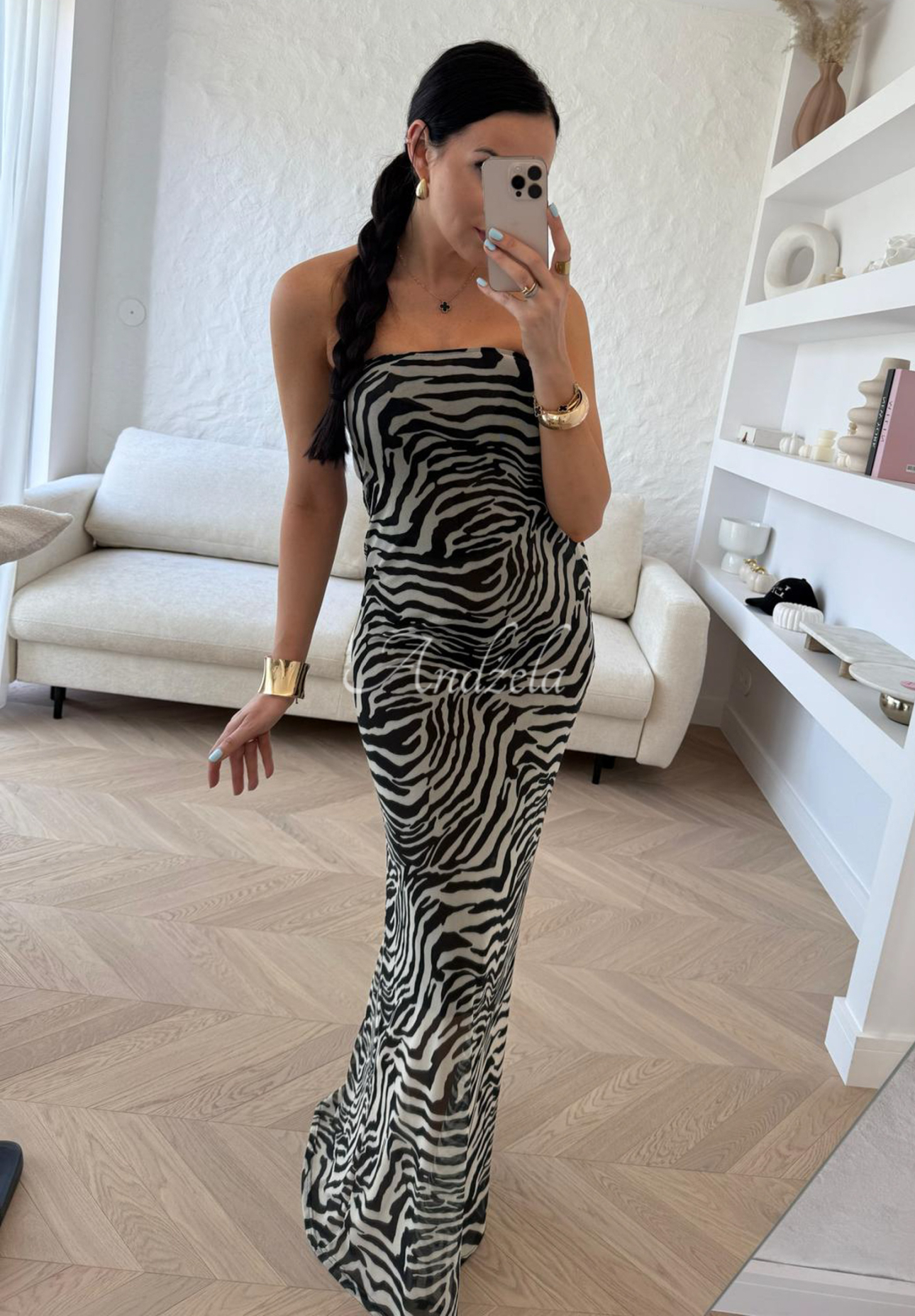 Rochie maxi La Milla Beauty Is Goodness cu imprimeu zebră