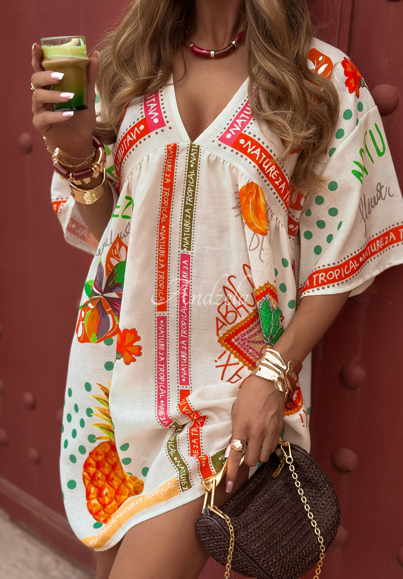 Rochie cu imprimeu Tropical Nature