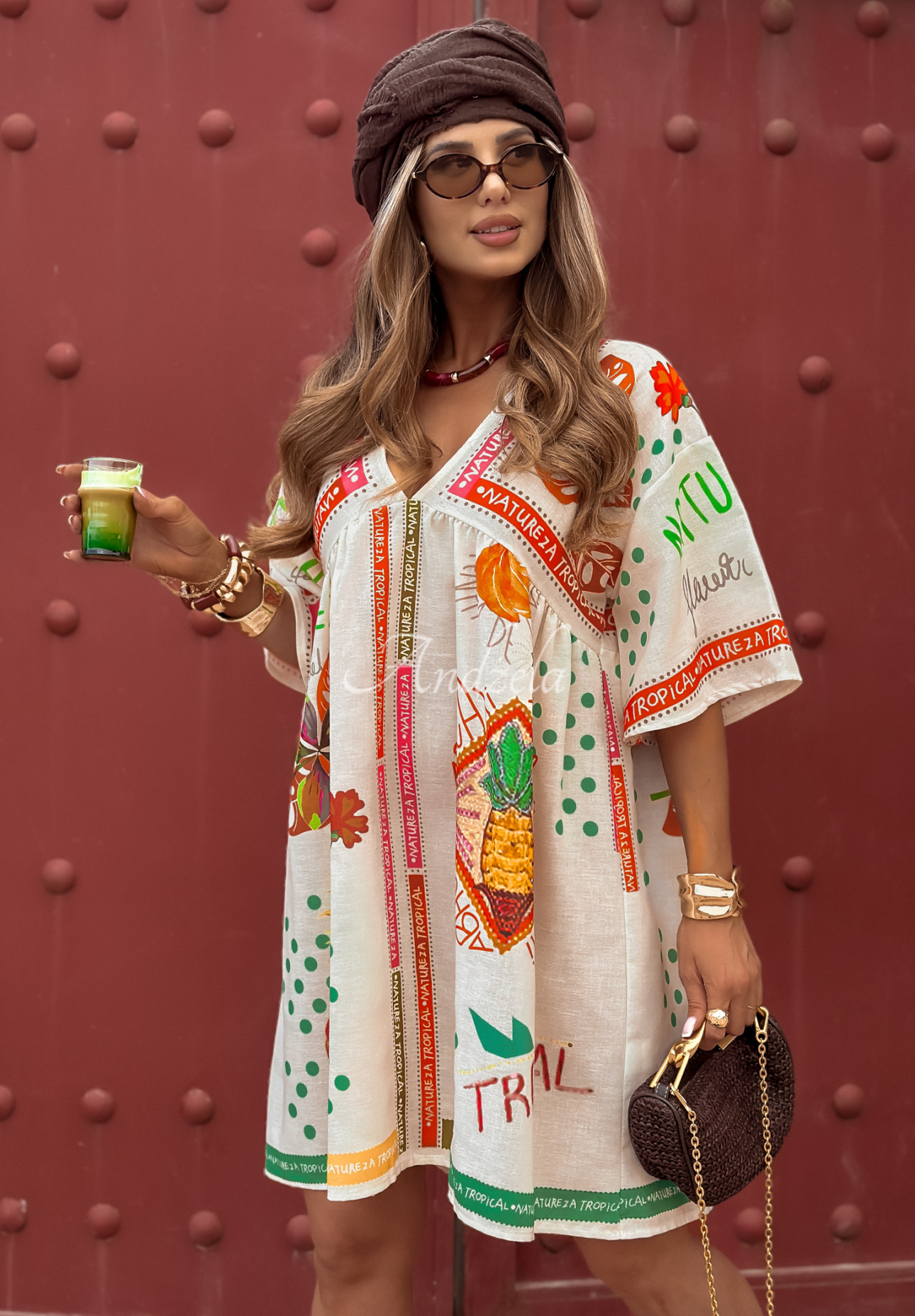 Rochie cu imprimeu Tropical Nature