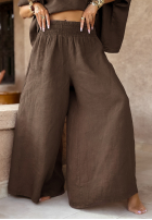 Compleu Bluză i Pantaloni wide leg Desert Princess ciocolatiu