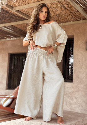 Set din in Desert Princess format din bluză și pantaloni wide leg