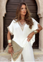 Compleu Bluză i Pantaloni wide leg Perfect Getaway ecru