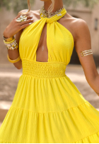 Rochie na ramiączkach Latino Princess bananowa