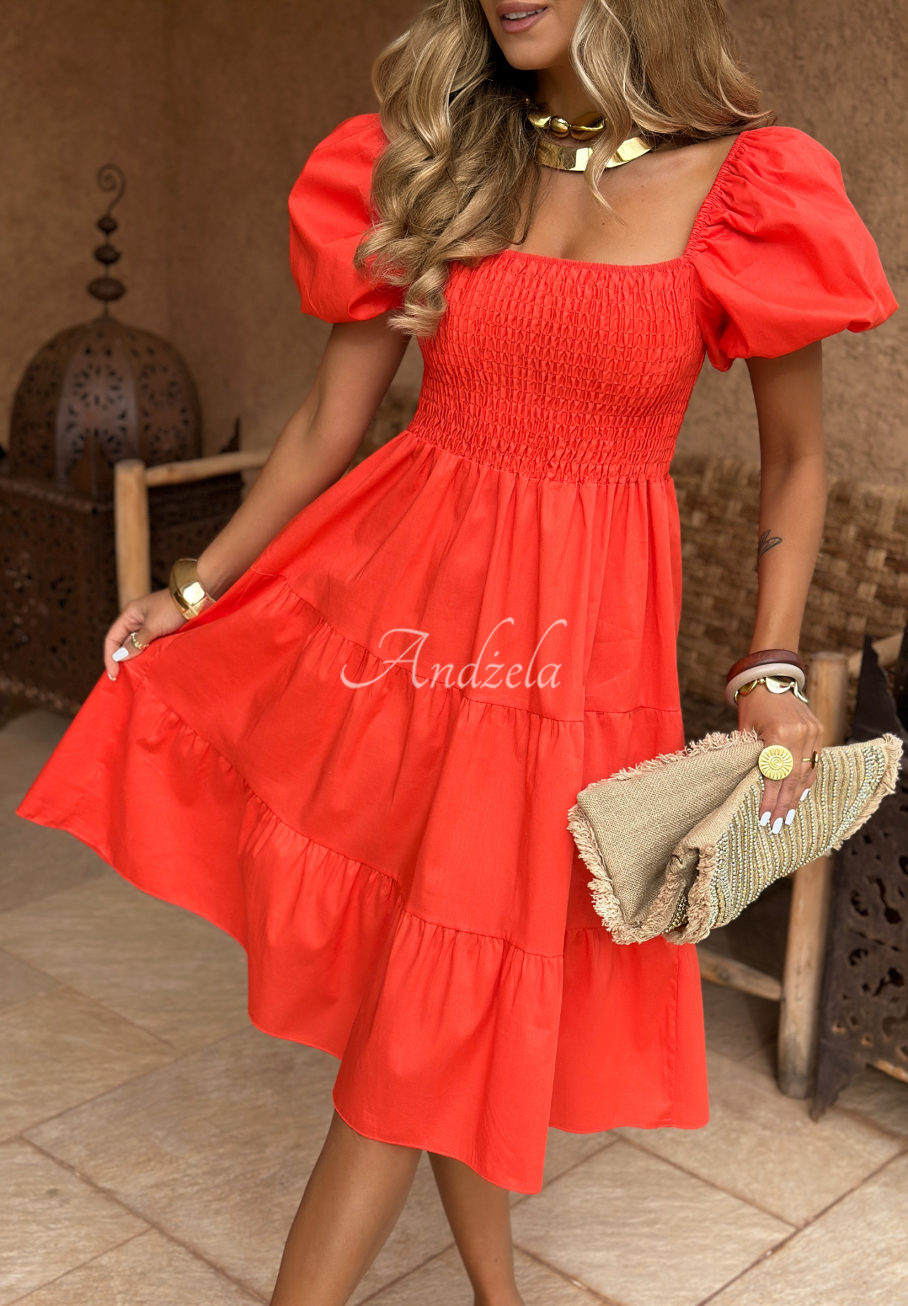Rochie cu mâneci bufante Dreaming Of The Sun