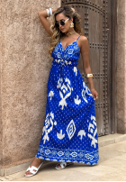 Wiskozowa Rochie cu modele Under The Sea albastru cobalt