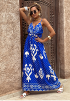 Wiskozowa Rochie cu modele Under The Sea albastru cobalt