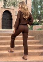 din material textil Pantaloni Afternoon Sun ciocolatii