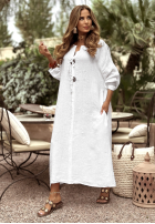 Lniana Rochie Melody Of Life albă
