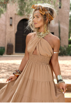 Rochie na ramiączkach Latino Princess bej