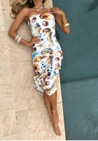 Rochie cu modele Mermaid Life ecru