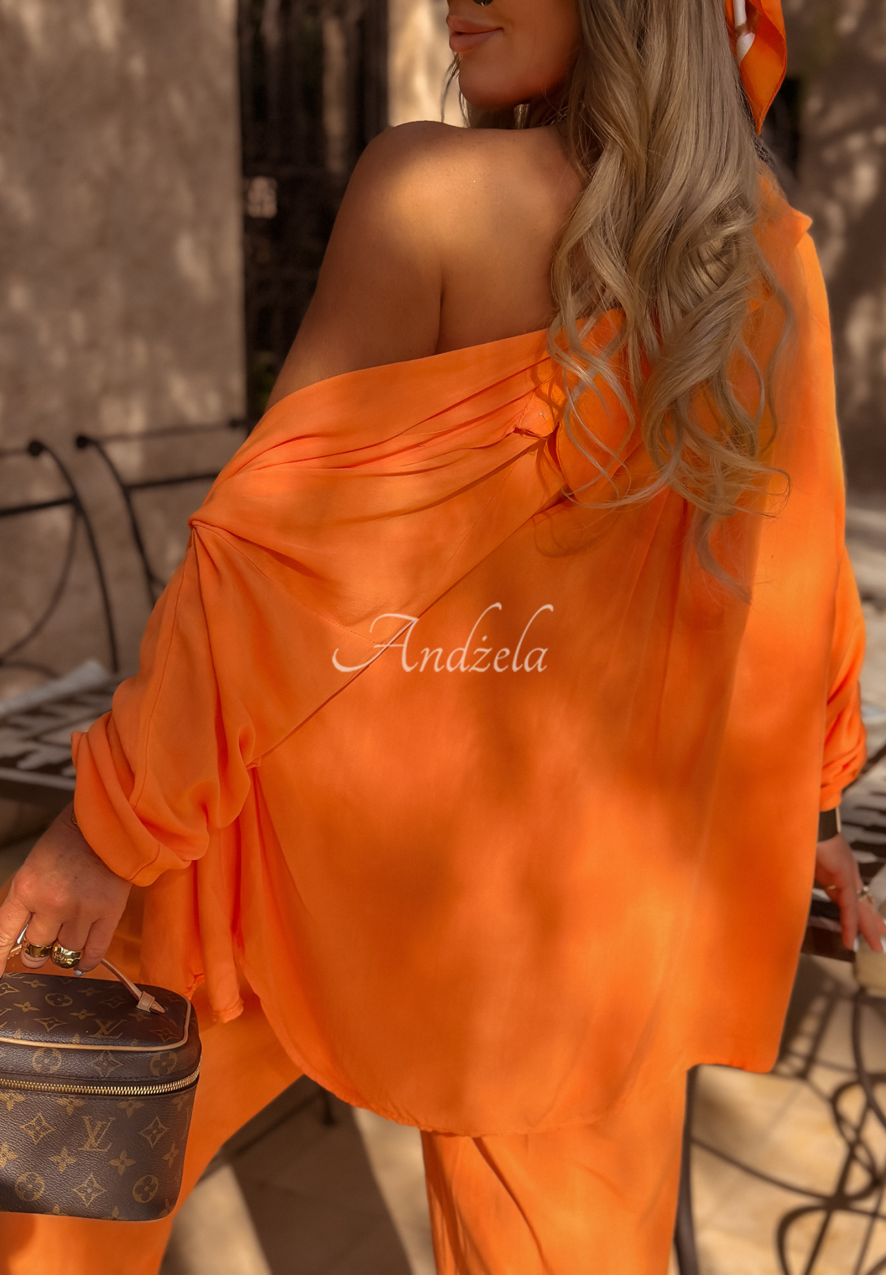 Set din viscoză Summer Skies format din cămașă și pantaloni wide leg