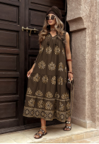 Rochie z falbankami cu modele Sunshine On Me ciocolatie