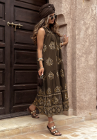Rochie z falbankami cu modele Sunshine On Me ciocolatie