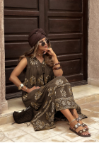 Rochie z falbankami cu modele Sunshine On Me ciocolatie