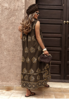 Rochie z falbankami cu modele Sunshine On Me ciocolatie