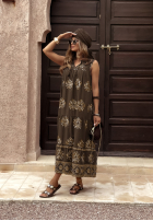 Rochie z falbankami cu modele Sunshine On Me ciocolatie