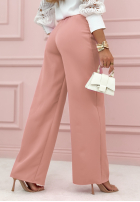 Eleganckie Pantaloni wide leg Glamour Flow jasny roz pudră