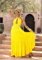 Rochie na ramiączkach Latino Princess bananowa