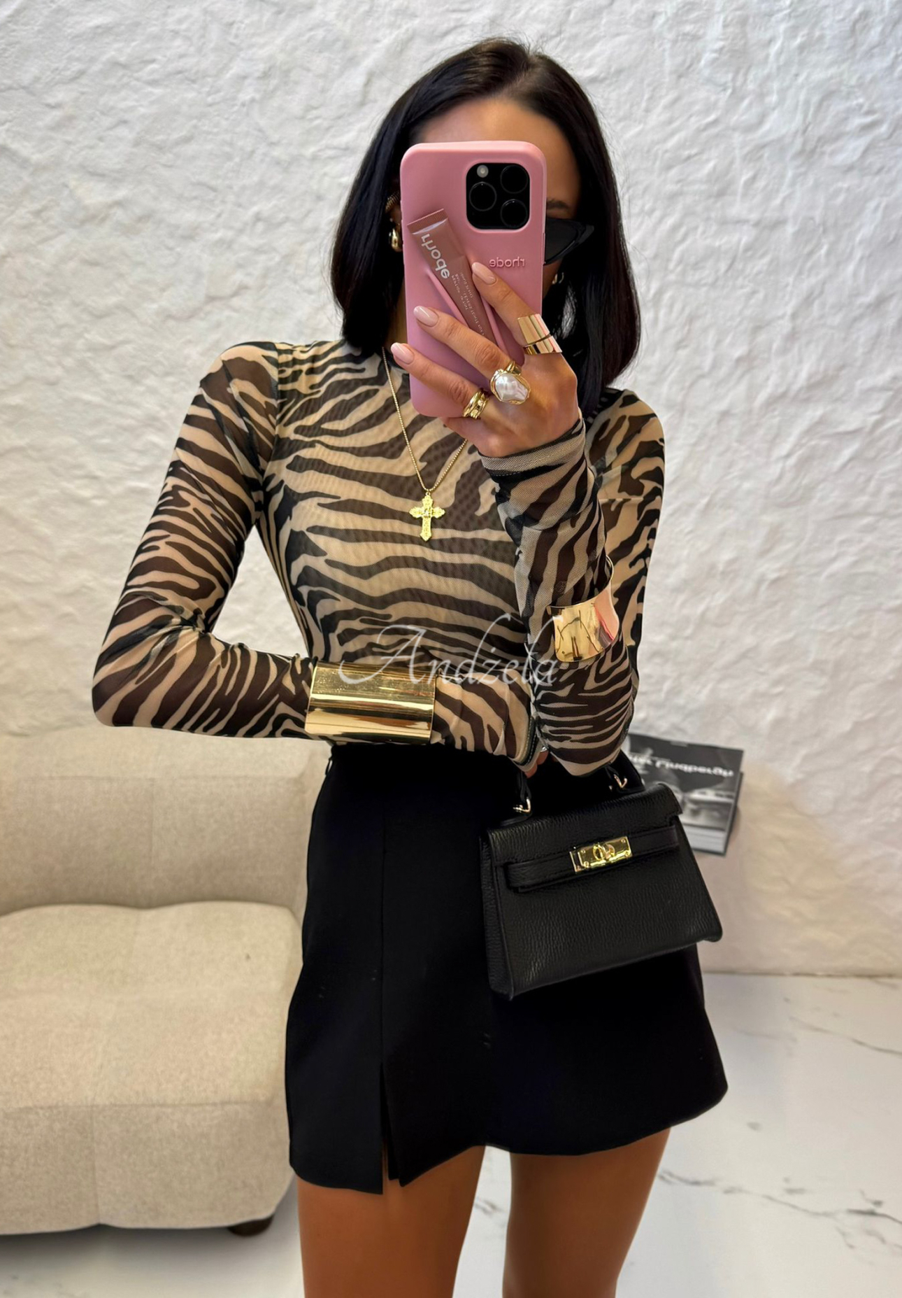 Bluză cu imprimeu zebră La Milla Pink Dream