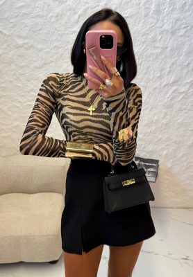 Bluză cu imprimeu zebră La Milla Pink Dream