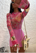 Bluză cu modele La Milla Pink Dream roz