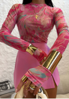 Bluză cu modele La Milla Pink Dream roz