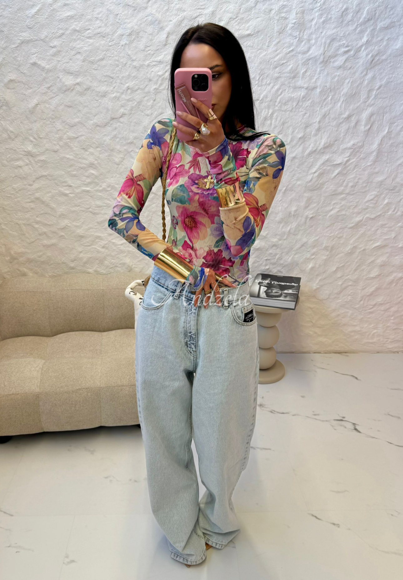 Bluză cu imprimeu floral La Milla Pink Dream