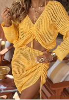 Ażurowy Compleu boho I've Missed You Summer galben banană