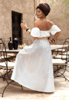 Rochie Cu croială spaniolă z paskiem Summer Villa albă