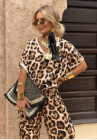 Bluză cu model tip panteră Extra Wild bej